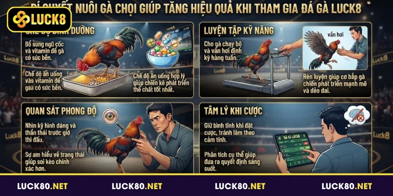 Bí quyết nuôi gà chọi giúp tăng hiệu quả khi tham gia đá gà Luck8